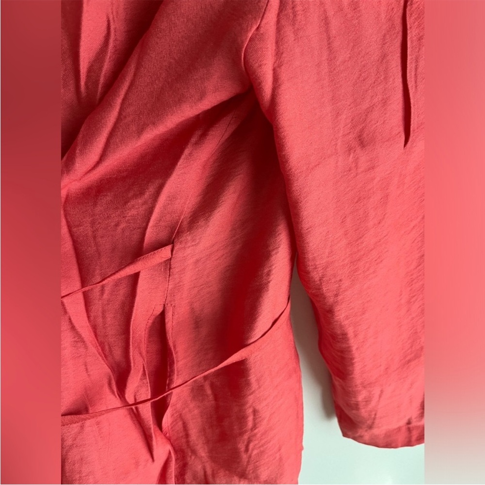 Zara, Coral, Belted wrap shirt, Medium - Picture 11 of 13